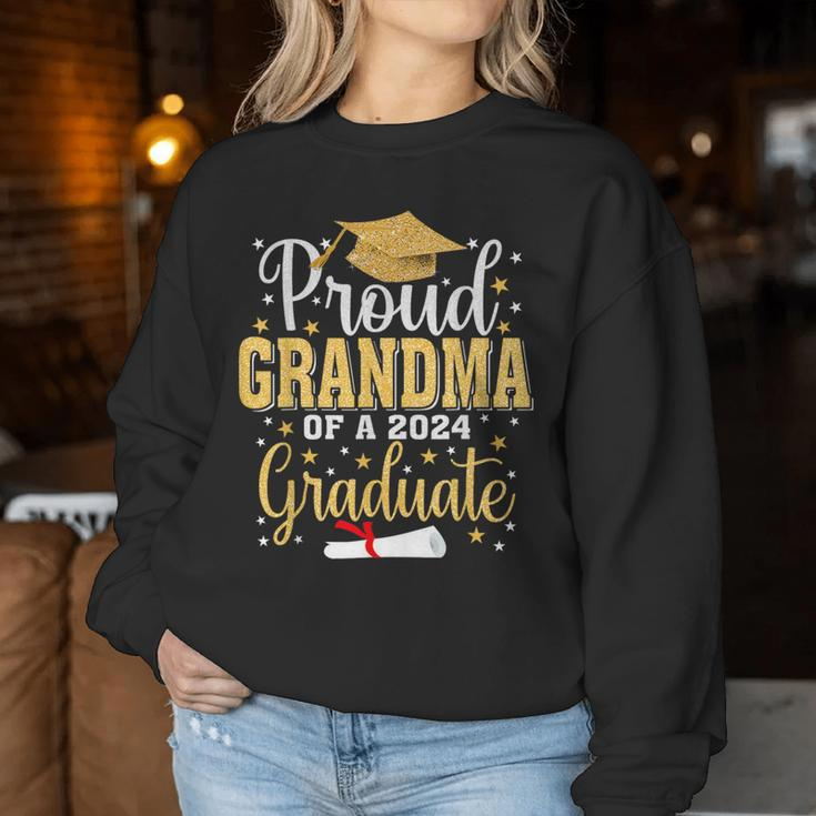 Proud Grandma Of A 2024 Graduate For Family Graduation Women Sweatshirt Unique Gifts