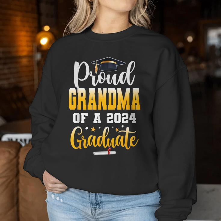 Proud Grandma Of A Class Of 2024 Graduate Senior Grandma Women Sweatshirt Personalized Gifts