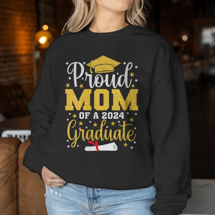 Proud Mom Of A 2024 Graduate For Family Graduation Women Sweatshirt Funny Gifts