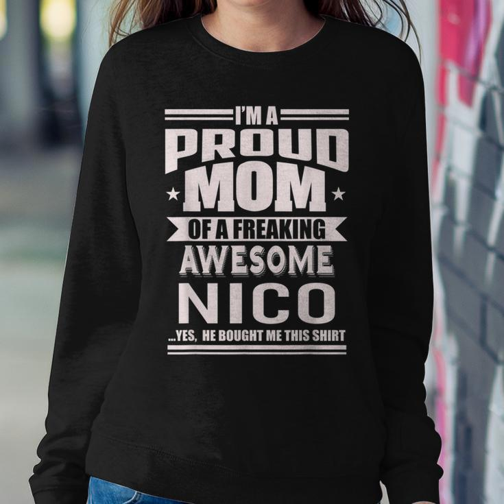 Proud Mom Of A Awesome Nico Mother Son Name Women Sweatshirt Funny Gifts