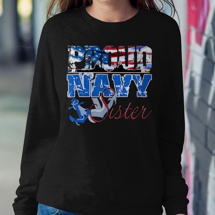 Proud Navy Sister Patriotic Sailor Siblings Day Women Sweatshirt Unique Gifts