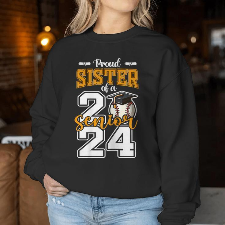 Proud Sister Of A 2024 Baseball Senior Graduation Sister Women Sweatshirt Unique Gifts