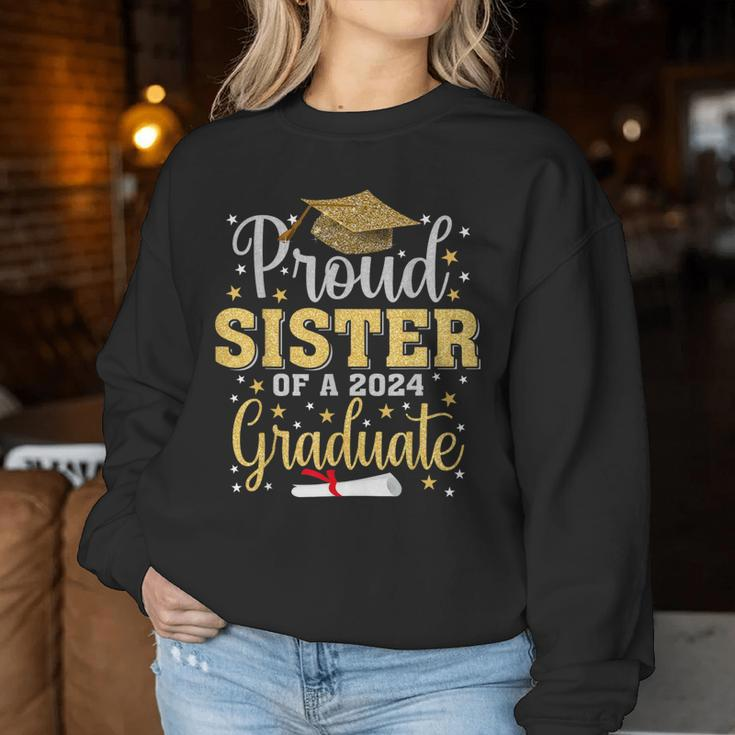 Proud Sister Of A 2024 Graduate Graduation Family Women Sweatshirt Unique Gifts