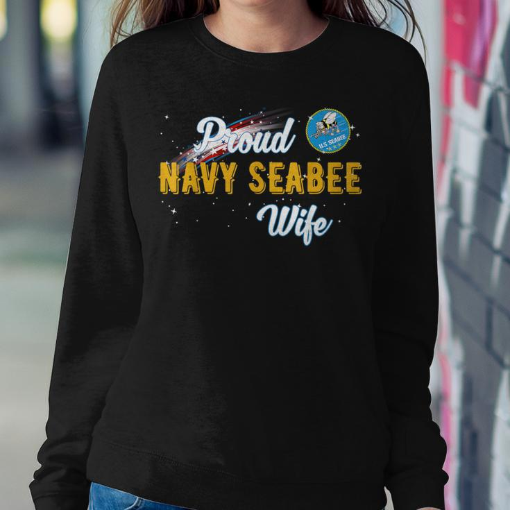 Proud Us Navy Seabee Wife Veteran Day Women Sweatshirt Unique Gifts