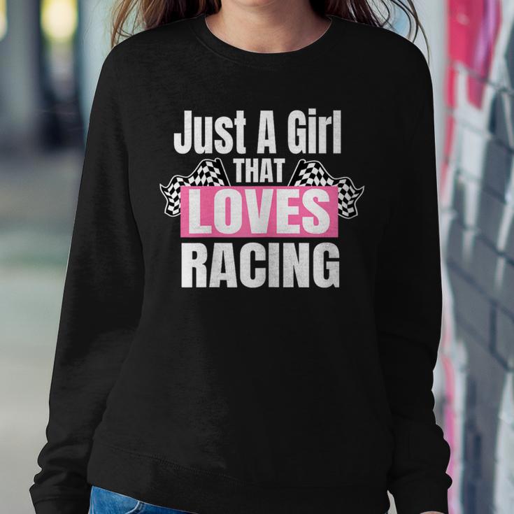 Race Car Racing Just A Girl That Loves Racing Women Sweatshirt Unique Gifts