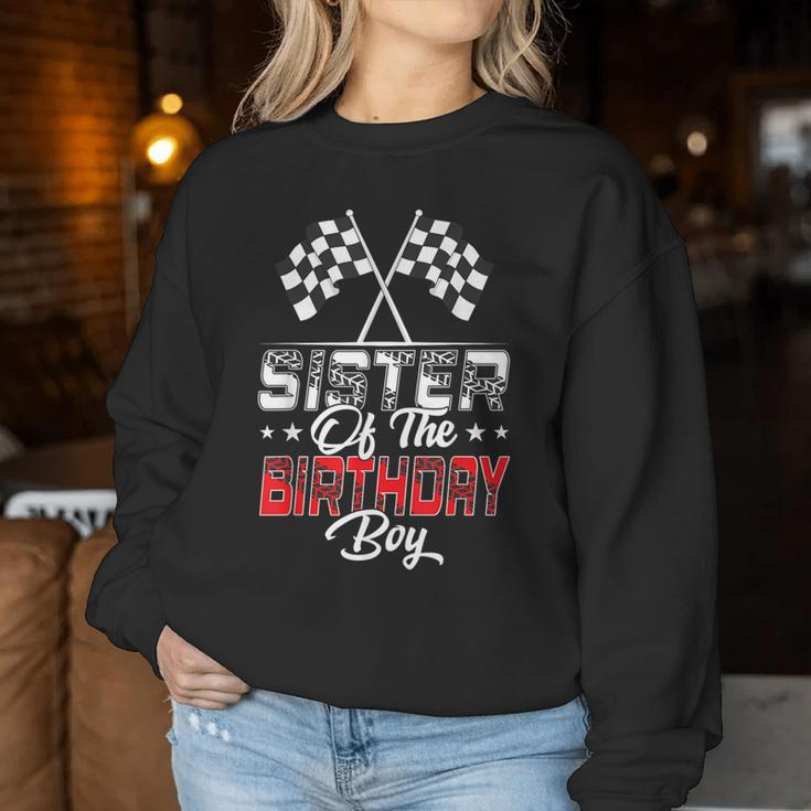 Race Car Sister Of The Birthday Boy Racing Family Pit Crew Women Sweatshirt Funny Gifts