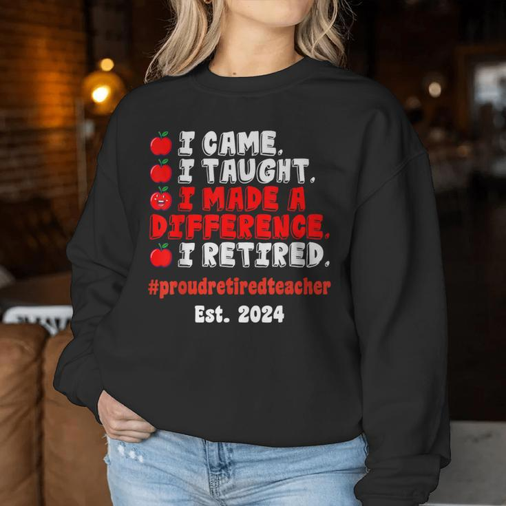 Retired Teacher Class Of 2024 Retirement School Women Sweatshirt Funny Gifts