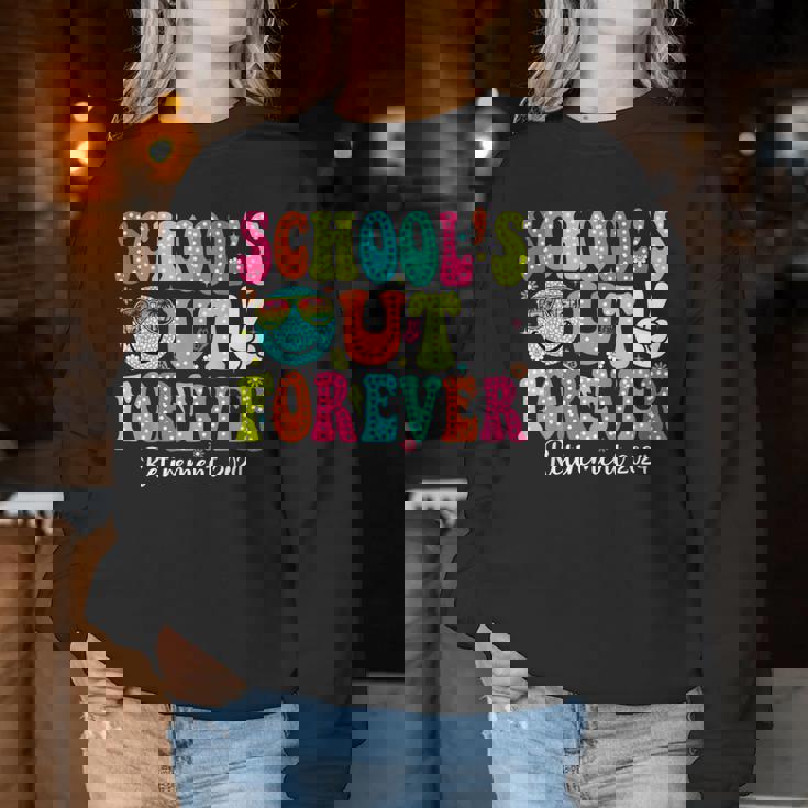 Retired Teacher Schools Out Forever Retirement 2024 Women Sweatshirt Unique Gifts