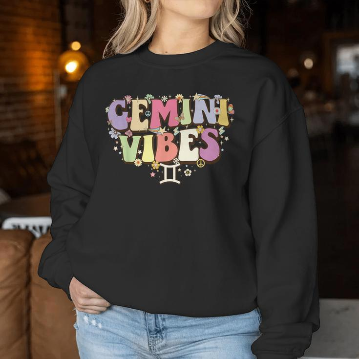 Retro Astrology May June Birthday Zodiac Sign Groovy Gemini Women Sweatshirt Unique Gifts
