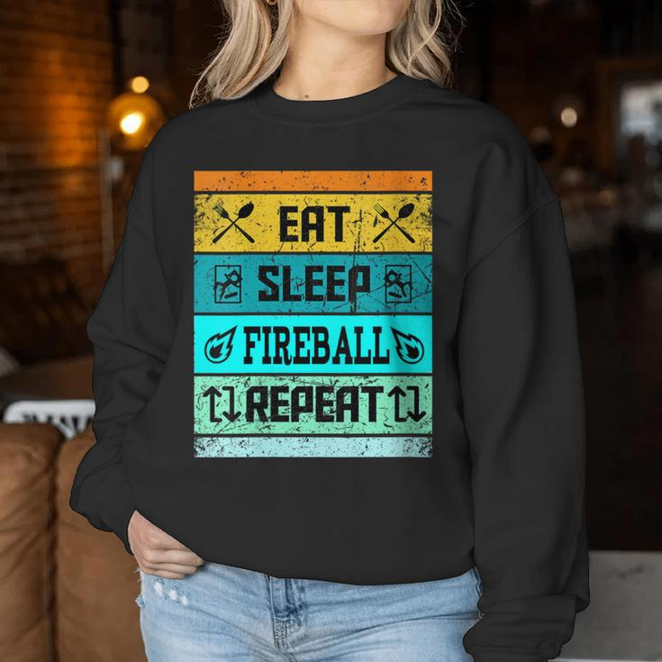 Retro Eat Sleep Fireball Women Women Sweatshirt Unique Gifts