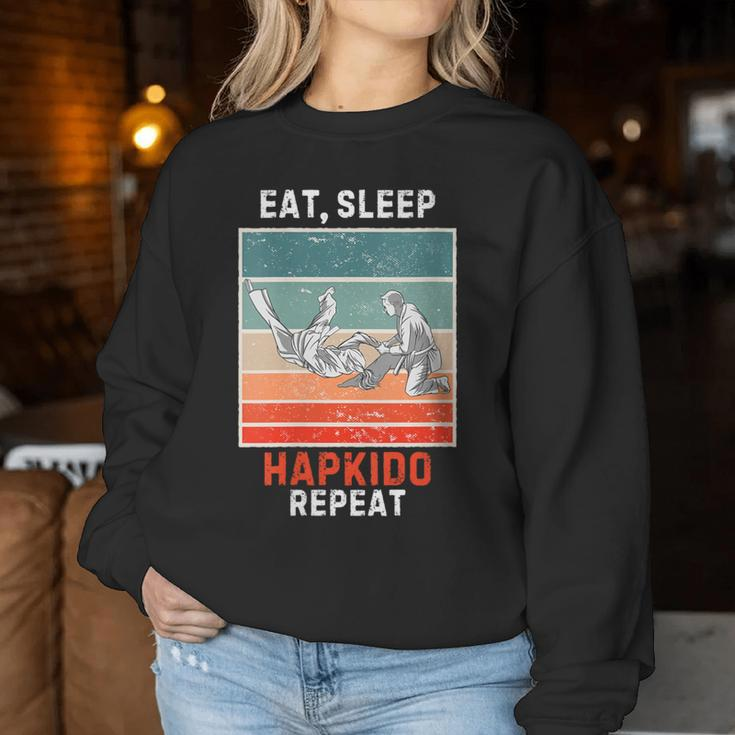 Retro Eat Sleep Hapkido Repeat Vintage Grunge Hapkido Women Sweatshirt Unique Gifts