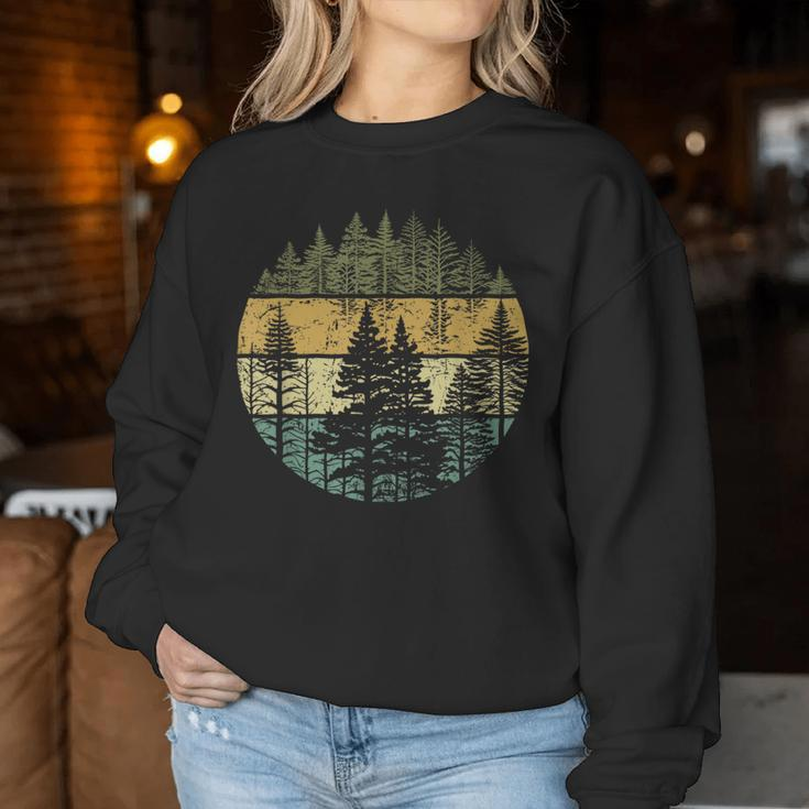 Retro Forest Trees Outdoors Nature Vintage Graphic Women Sweatshirt Unique Gifts