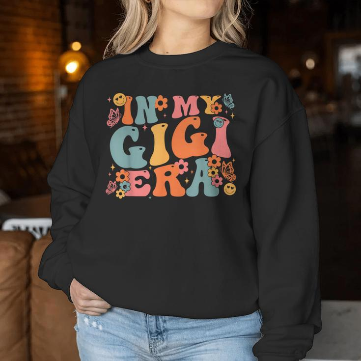 Retro Groovy In My Gigi Era Baby Announcement Women Sweatshirt Personalized Gifts