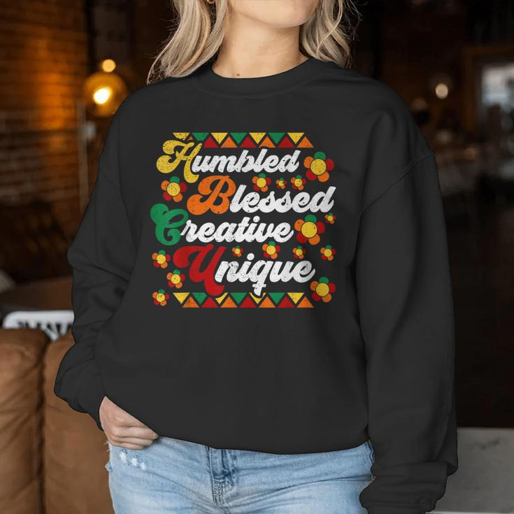 Retro Groovy Hbcu Humbled Blessed Creative Unique Women Sweatshirt Personalized Gifts