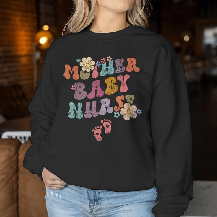 Retro Groovy Mother Baby Nurse Womens Women Sweatshirt Unique Gifts