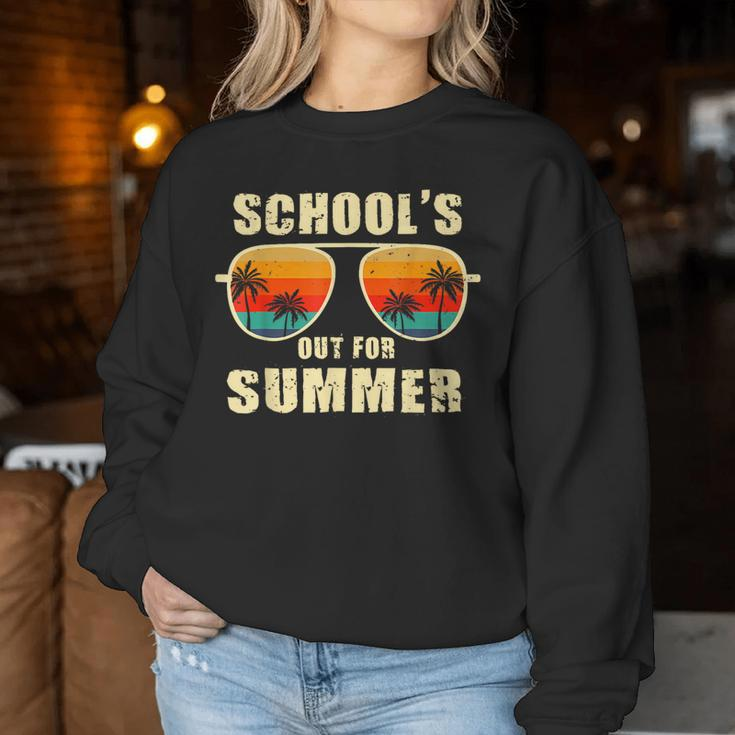 Retro Schools Out For Summer Last Day Of School Teacher Boy Women Sweatshirt Funny Gifts