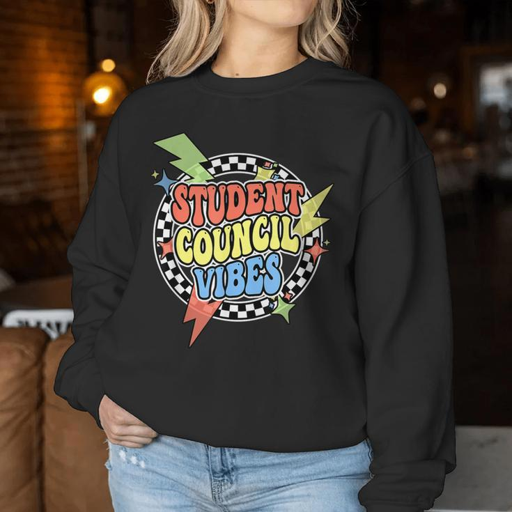 Retro Student Council Vibes Groovy School Student Council Women Sweatshirt Funny Gifts