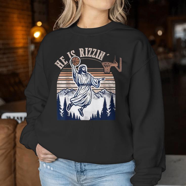 He Is Risen-Rizzin' Easter Jesus Christian Faith Basketball Women Sweatshirt Unique Gifts