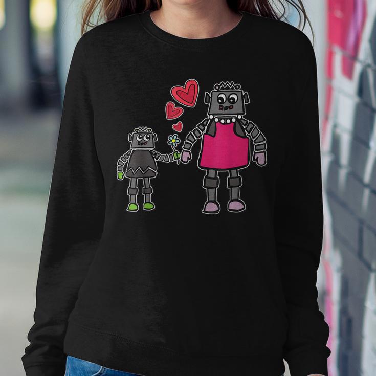 Robot Mom Mother And Son Love Women Sweatshirt Unique Gifts