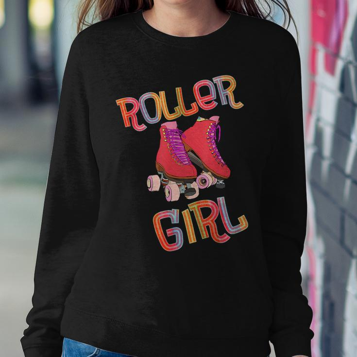 Roller Skate Roller Girl Running With Roller Skates 80S Women Sweatshirt Unique Gifts