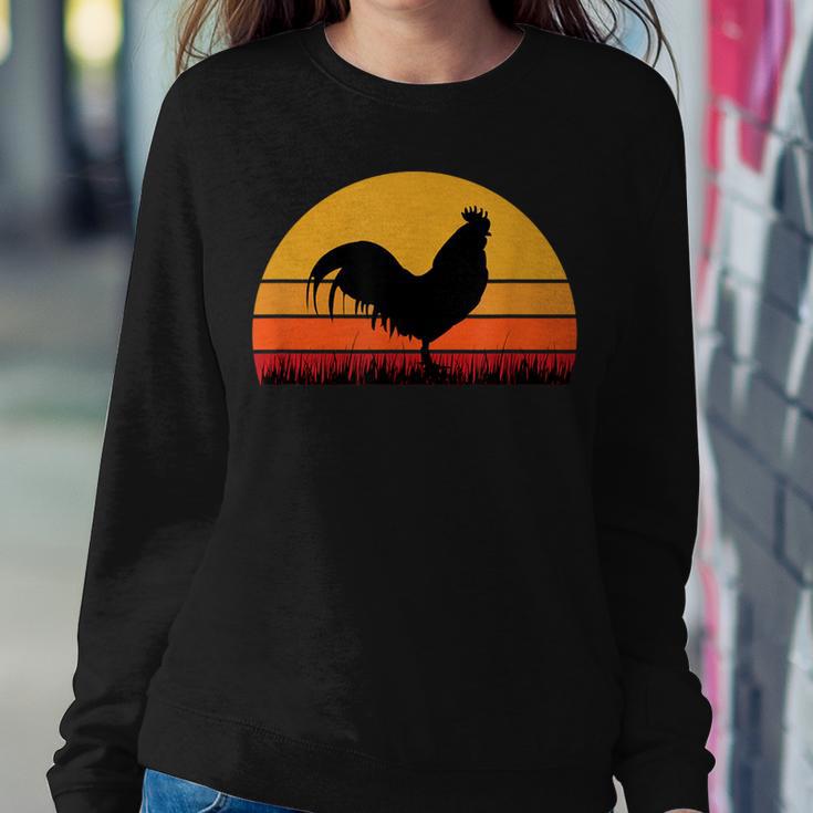 Rooster Chicken Black Orange Yellow Farm Farmer Farming Women Sweatshirt Unique Gifts