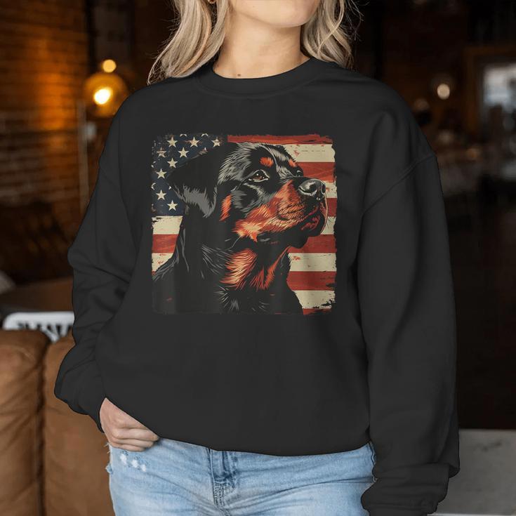 Rottweiler Dog Usa Patriotic Fourth Of July Women Women Sweatshirt Unique Gifts