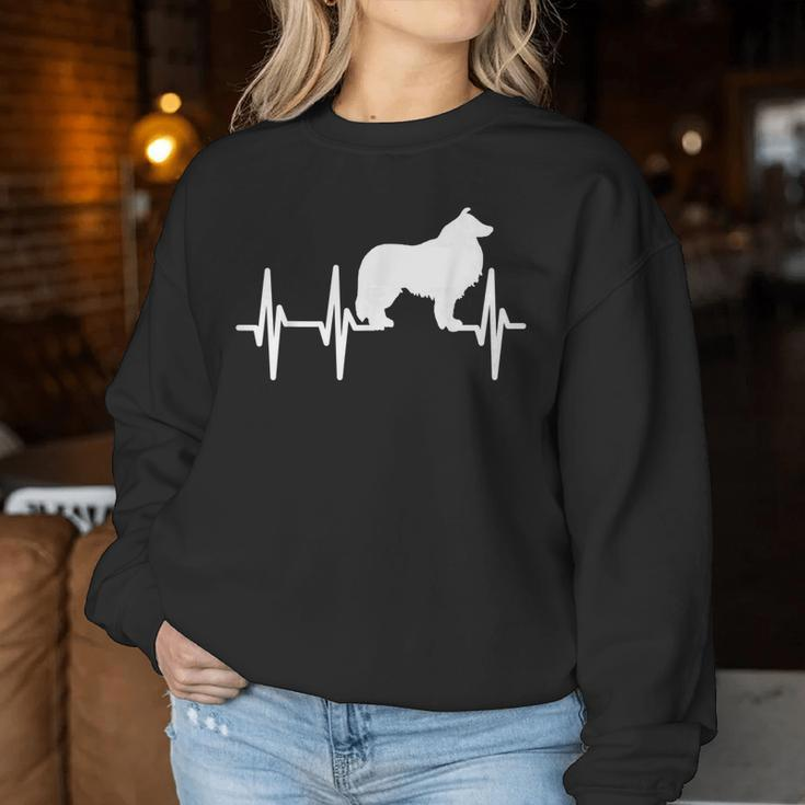 Rough Collie Heartbeat Dog Mom Dad Pet Women Sweatshirt Unique Gifts
