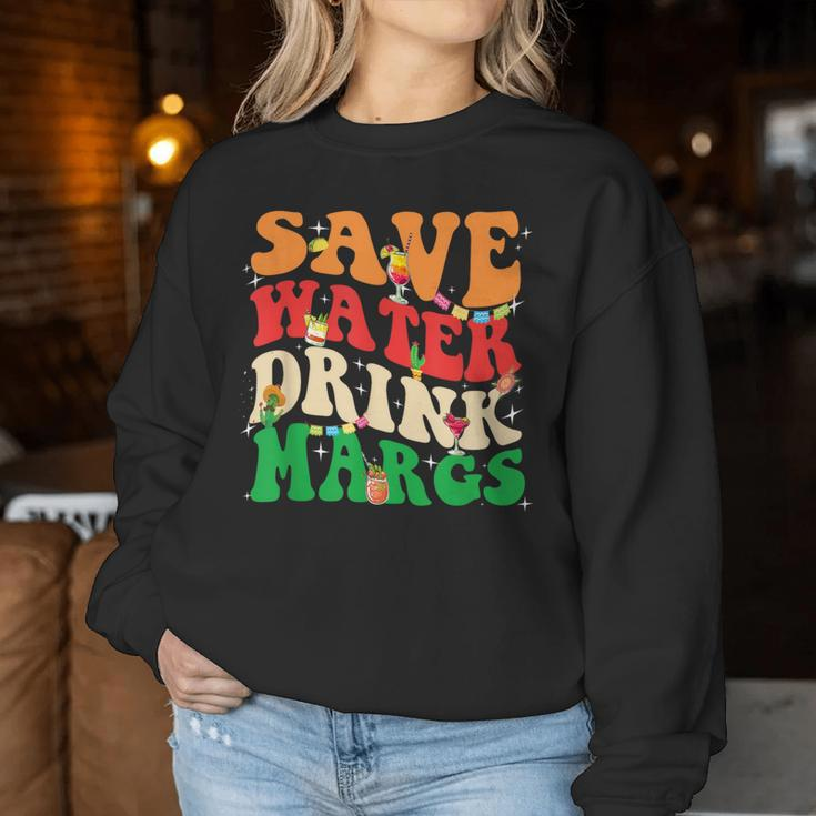 Save Water Drink Margarita Groovy Cinco De Mayo Fiesta Party Women Sweatshirt Funny Gifts