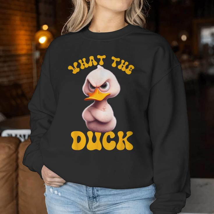Saying What-The-Duck Duck Friends Women Sweatshirt Funny Gifts