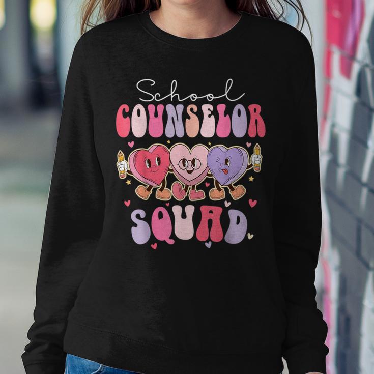 School Counselor Squad Retro Groovy Valentines Day Women Sweatshirt Unique Gifts