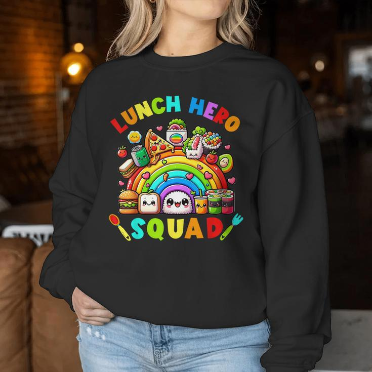 School Lunch Lady Squad A Food Team Rainbow Lunch Hero Squad Women Sweatshirt Unique Gifts