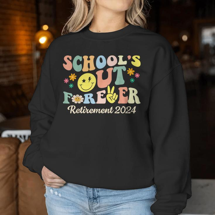 School's Out Forever Retired Teacher Retirement 2024 Women Sweatshirt Funny Gifts