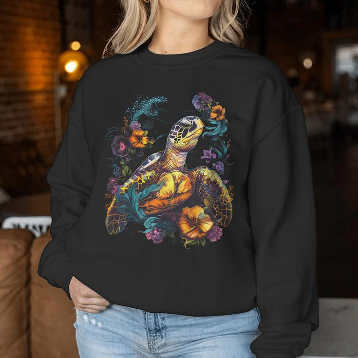 Sea Turtle Beach Lover Ocean Animal Graphic Novelty Womens Women Sweatshirt Funny Gifts