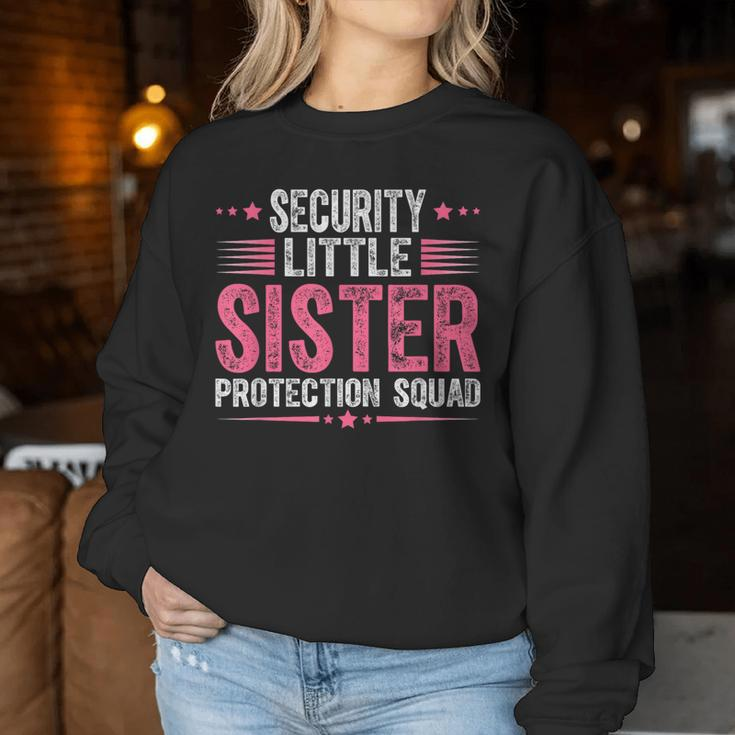 Security Little Sister Protection Squad Boys Brother Women Sweatshirt Personalized Gifts