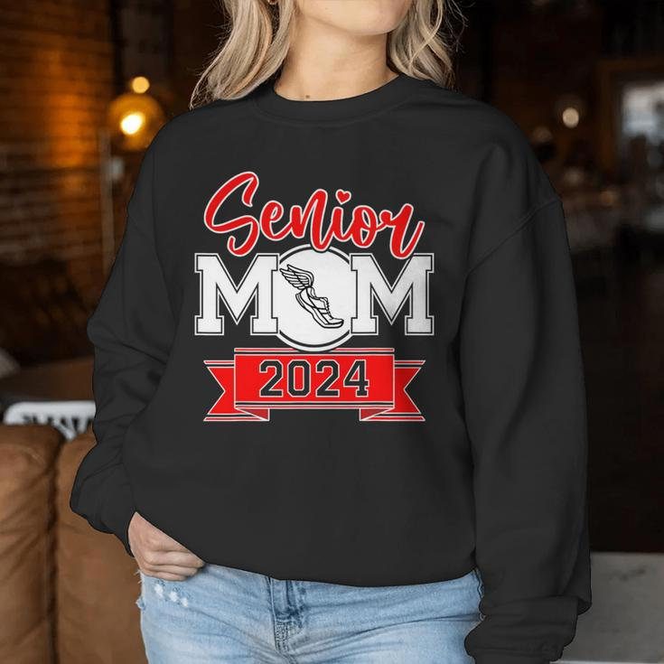 Senior Mom 2024 Track And Field Class Of 2024 Mom Graduation Women Sweatshirt Unique Gifts