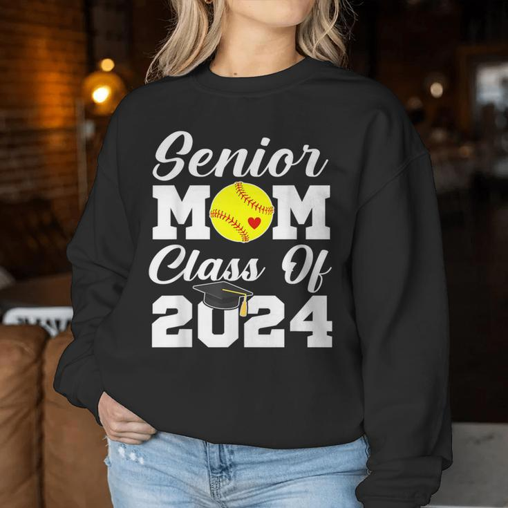 Senior Mom Class Of 2024 Softball Mom Graduation Graduate Women Sweatshirt Funny Gifts
