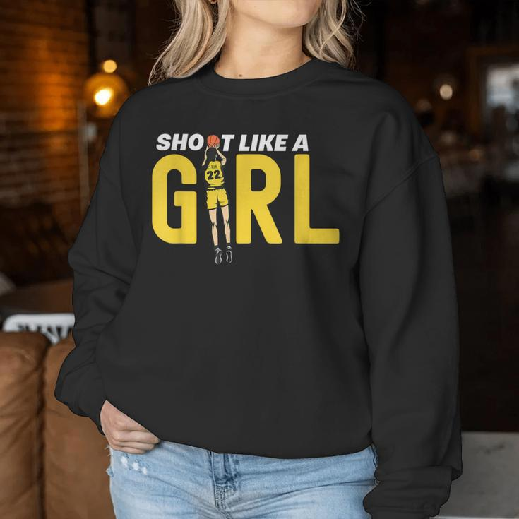 Shoot Like A Girl Basketball Girl Basketball Fan 22 Women Sweatshirt Unique Gifts