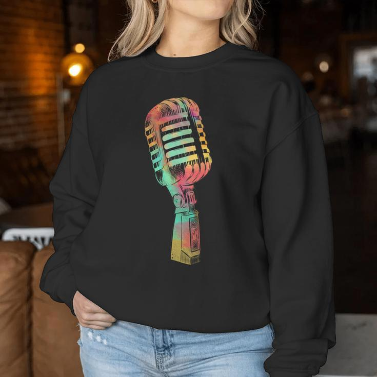 Singer Vocalist Colorful Studio Microphone Women Sweatshirt Unique Gifts