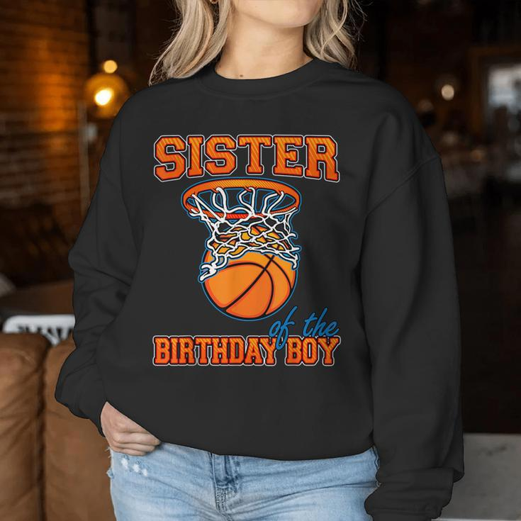 Sister Of The Birthday Boy Basketball Birthday Family Party Women Sweatshirt Personalized Gifts
