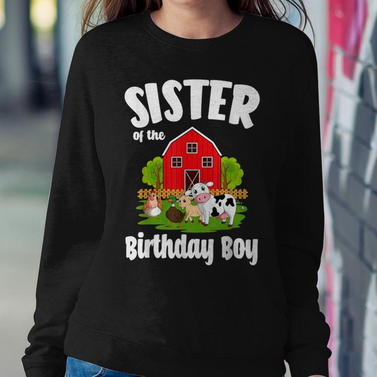 Sister Of The Birthday Boy Farm Animal Bday Party Women Sweatshirt Unique Gifts