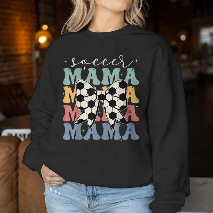 Soccer Mama Retro Groovy Soccer Softball Mom Women Sweatshirt Unique Gifts