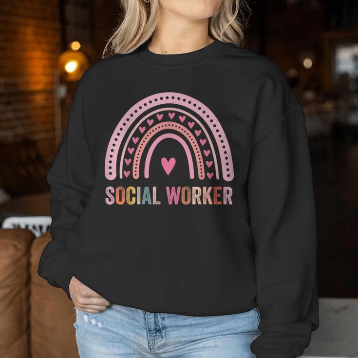 Social Worker Rainbow 2023 School Social Worker Outfit Women Sweatshirt Unique Gifts