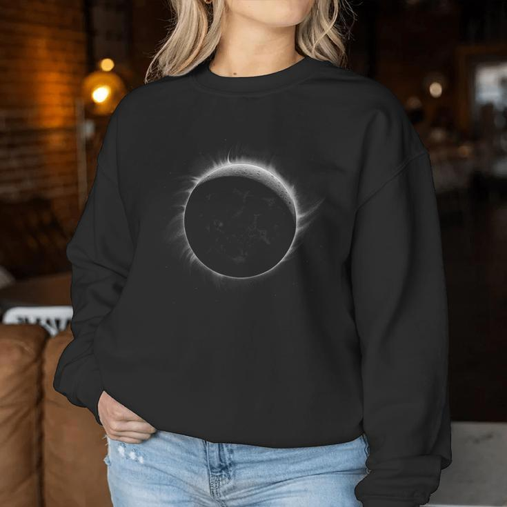 Solar Eclipse Moon And Sun Cool Event Graphic Women Sweatshirt Funny Gifts