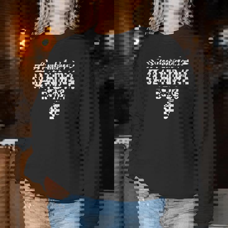Soon To Be Grandma 2025 Promoted To Grandma Est 2025 Women Sweatshirt Funny Gifts