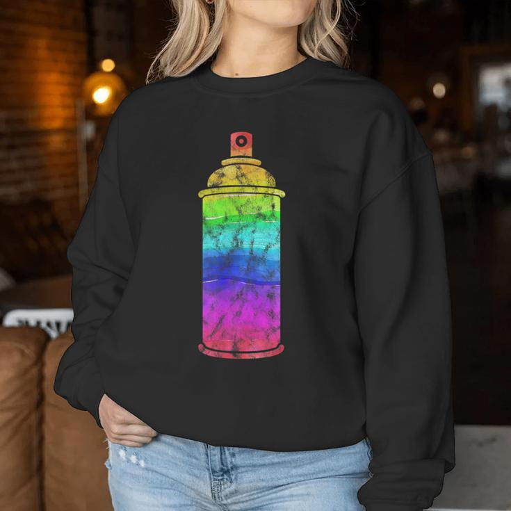 Spray Can Graffiti In Rainbow Colors Women Sweatshirt Unique Gifts