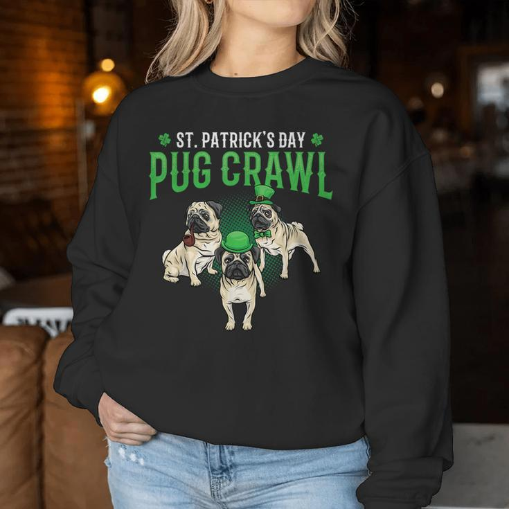 St Patrick's Day Parade Of Pug Crawl Dog Lovers Pug Mom Dad Women Sweatshirt Unique Gifts