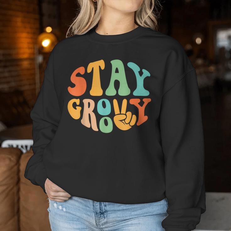 Stay Groovy Hippie Peace Sign Retro 60S 70S Women Women Sweatshirt Unique Gifts