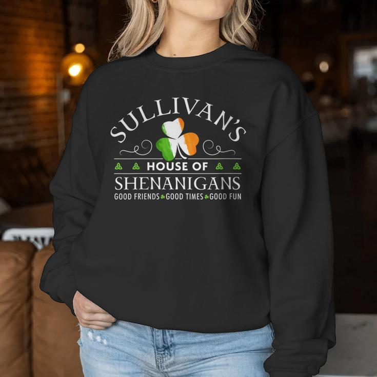 Sullivan House Of Shenanigans Irish Family Name Women Sweatshirt Funny Gifts