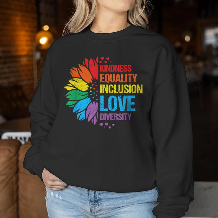 Sunflower Kindness Equality Inclusion Diversity Love Women Sweatshirt Unique Gifts