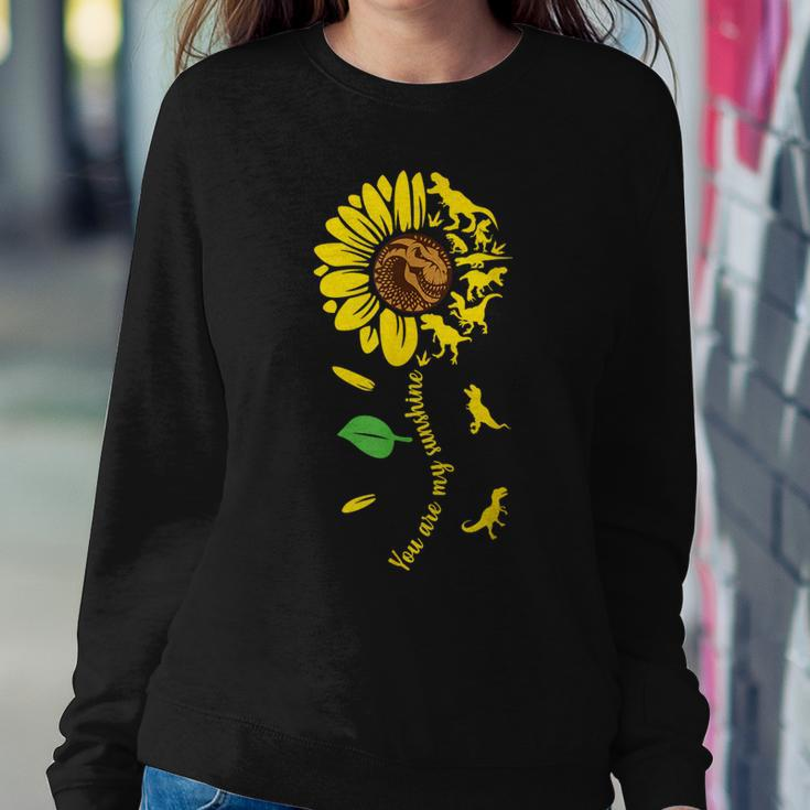 You Are My Sunshine Dinosaur Rex Sunflower Dino Hippie Women Sweatshirt Unique Gifts